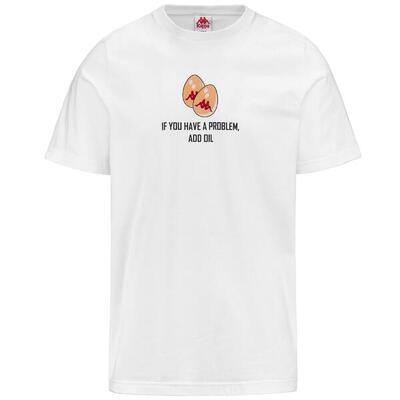 T shirt maglietta da uomo in cotone bianco da sport street