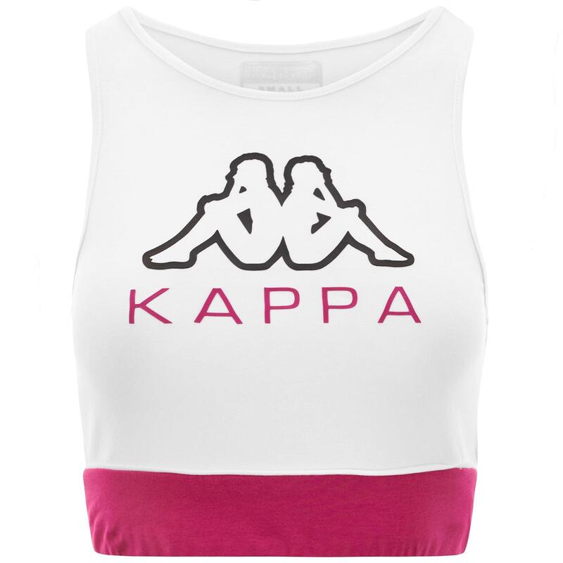 kappa top da donna in cotone bianco da cardio training