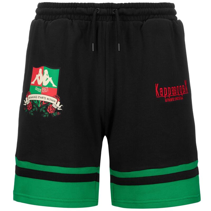 kappa pantaloncini da uomo in cotone nero da cardio training