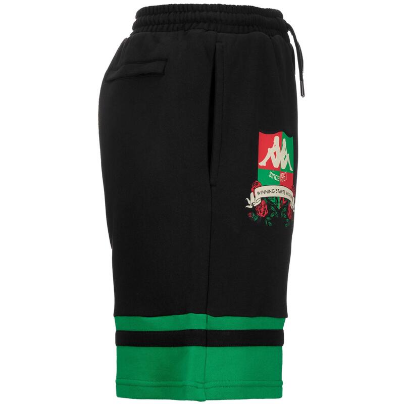 kappa pantaloncini da uomo in cotone nero da cardio training