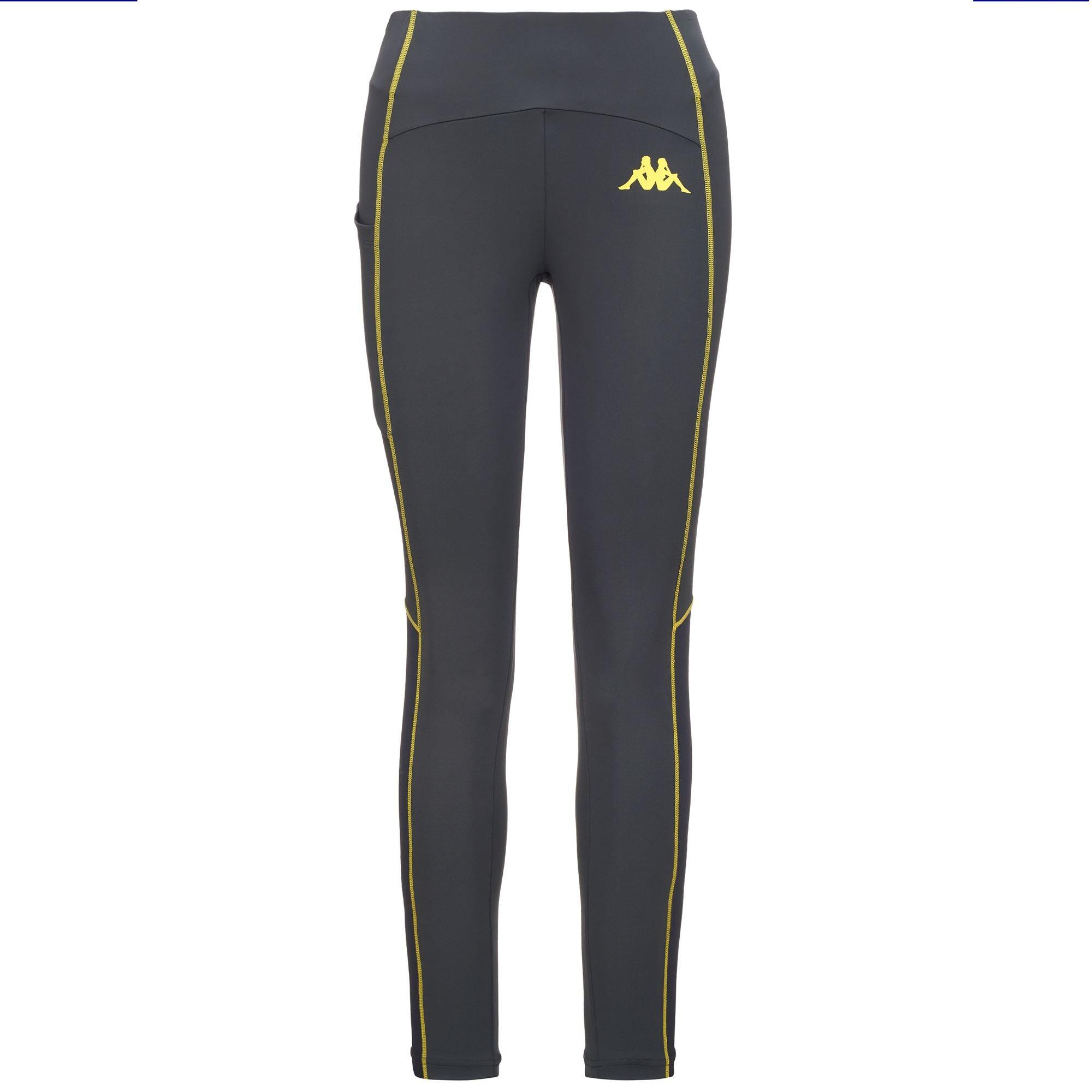 kappa pantaloni da donna in poliestere grigio da fitness