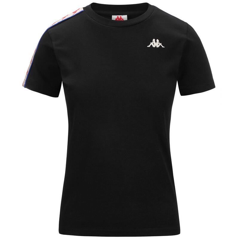 kappa t-shirt da donna in cotone nero da fitness