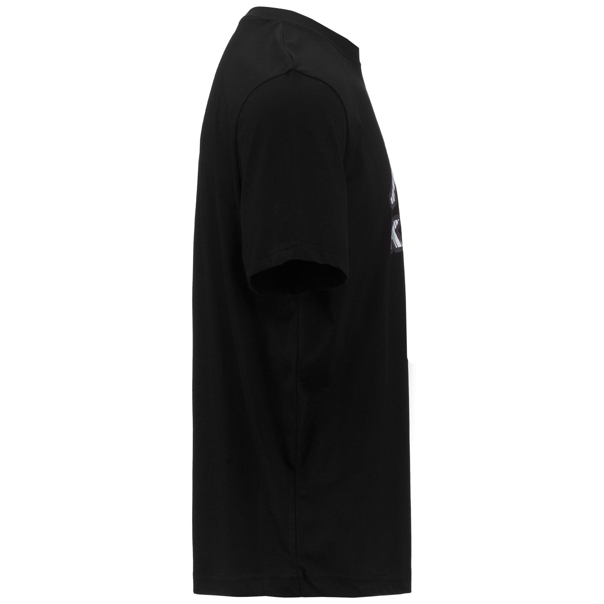 T-shirt Kappa homem em algodão preto 2/5