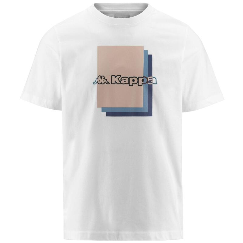 kappa t-shirt da uomo in cotone bianco da fitness .