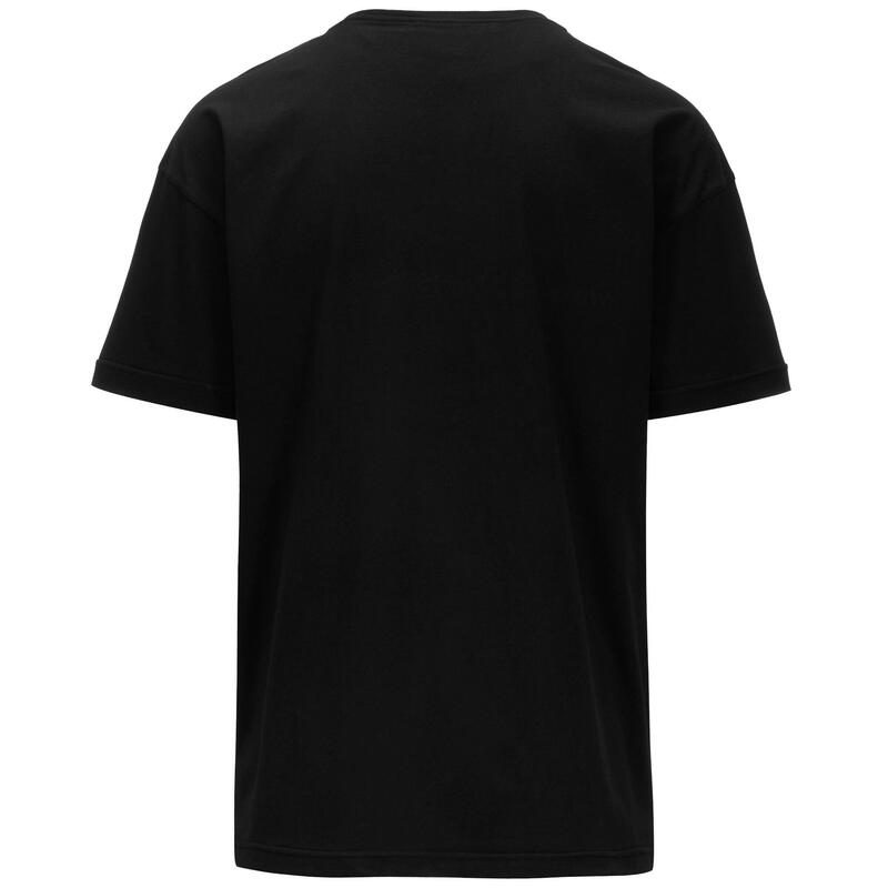 kappa t-shirt da uomo in cotone nero da cardio training