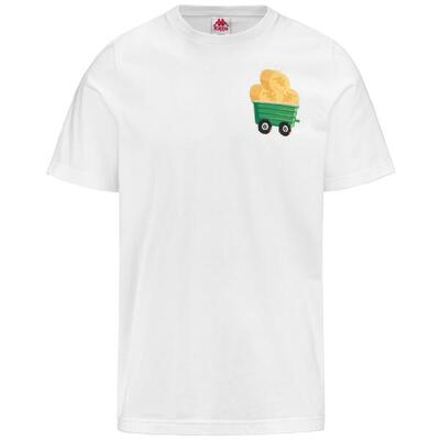 T shirt maglietta da uomo in cotone bianco da sport street