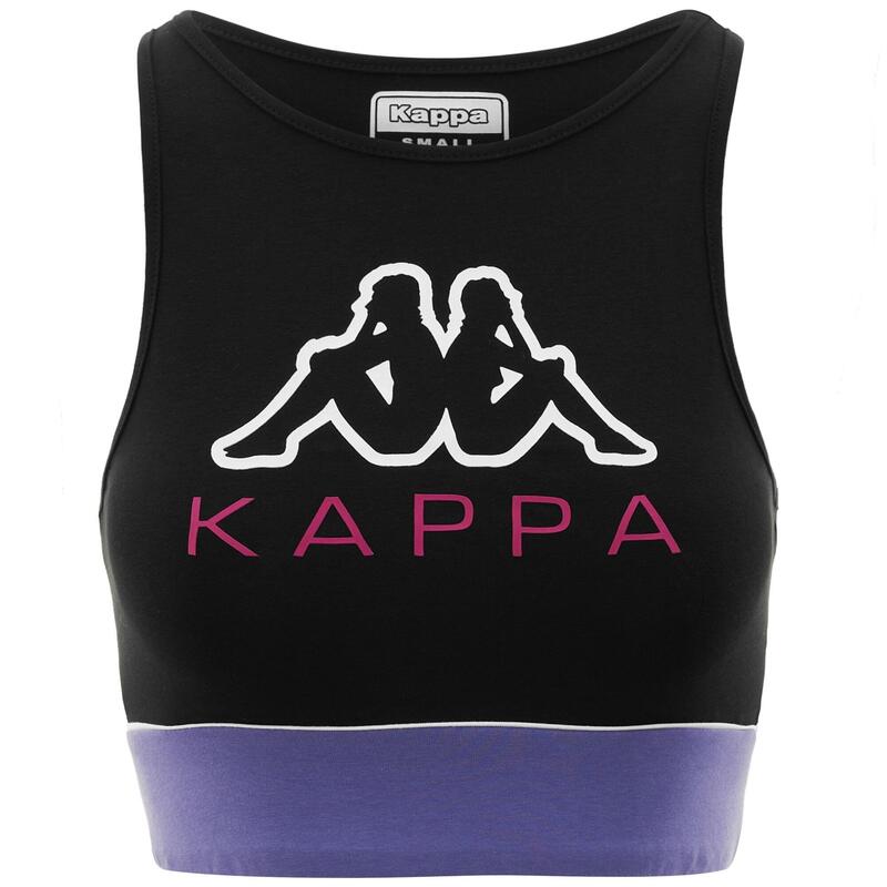 kappa top da donna in cotone nero da fitness