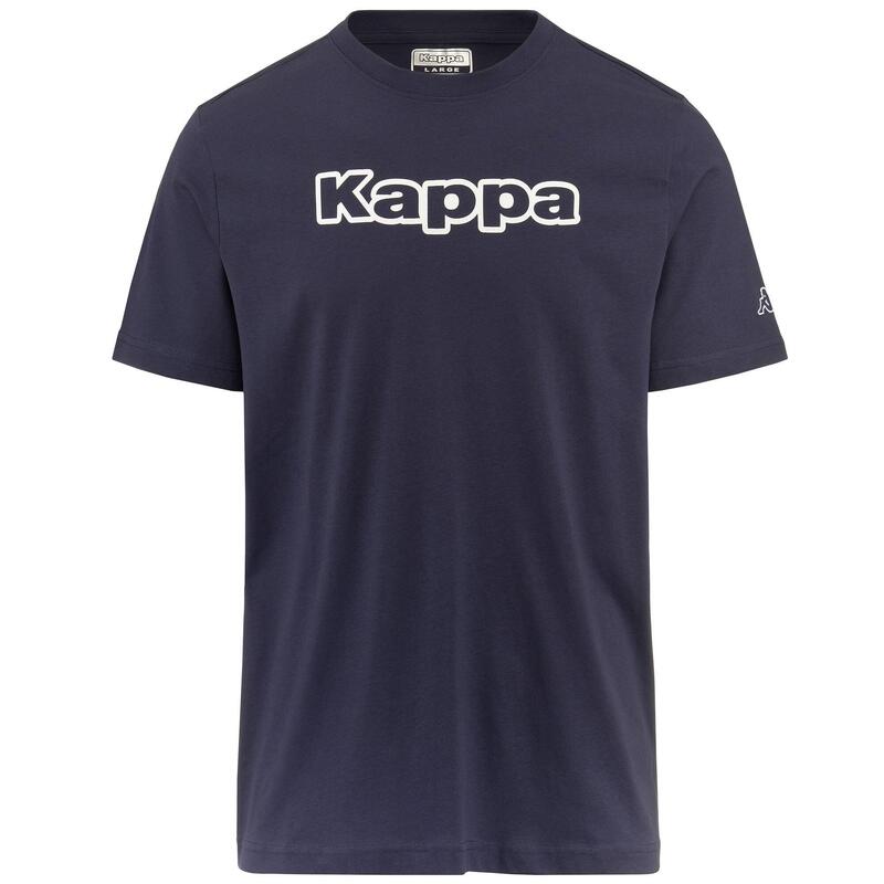 kappa t-shirt da uomo in cotone blu da fitness