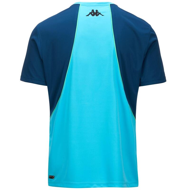 kappa t-shirt da uomo in poliestere verde da padel