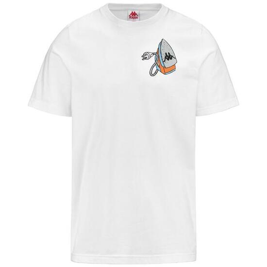 T shirt maglietta da uomo in cotone bianco da sport street
