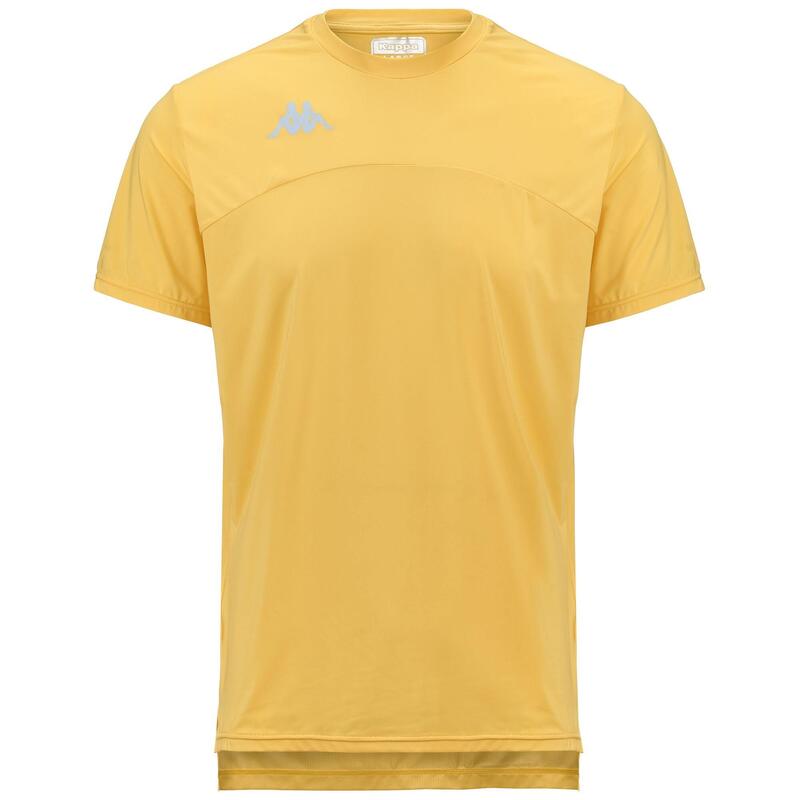 kappa t-shirt da uomo in poliestere giallo da fitness