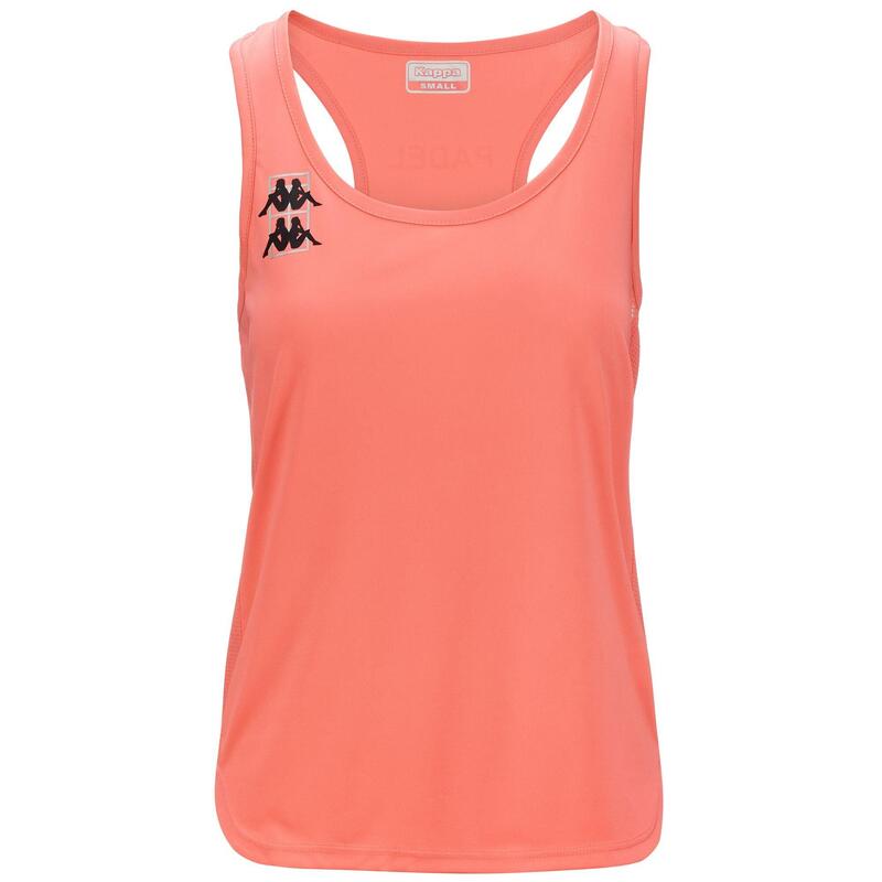 kappa t-shirt da donna in poliestere rosso da padel