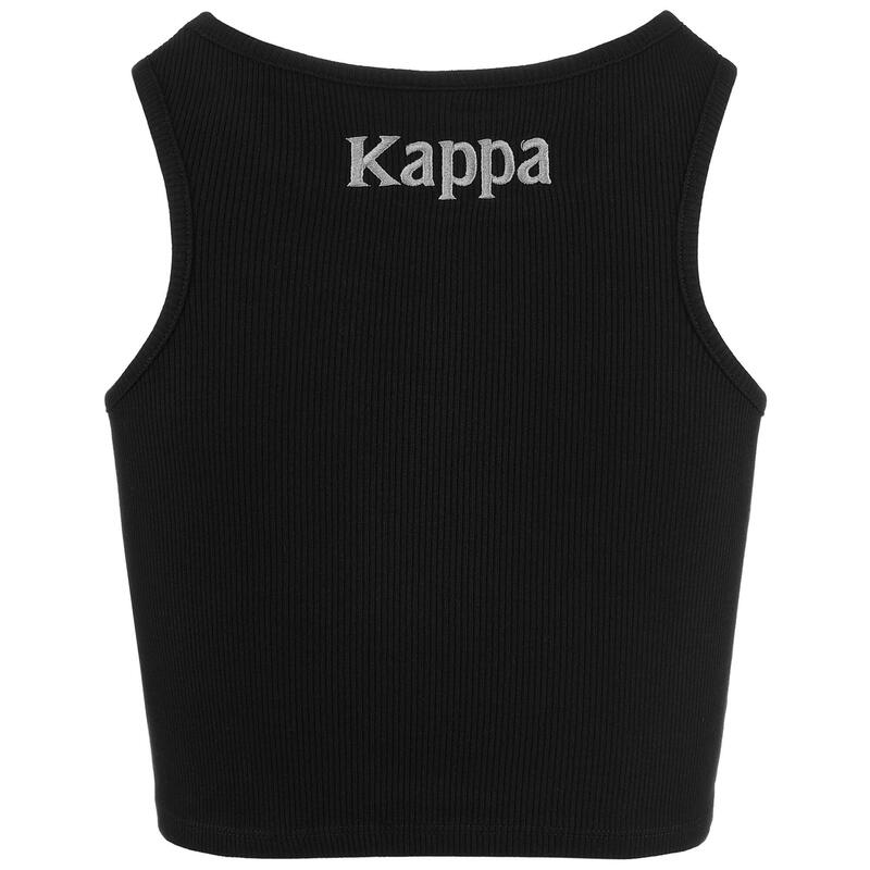 kappa t-shirt da donna in cotone nero da fitness