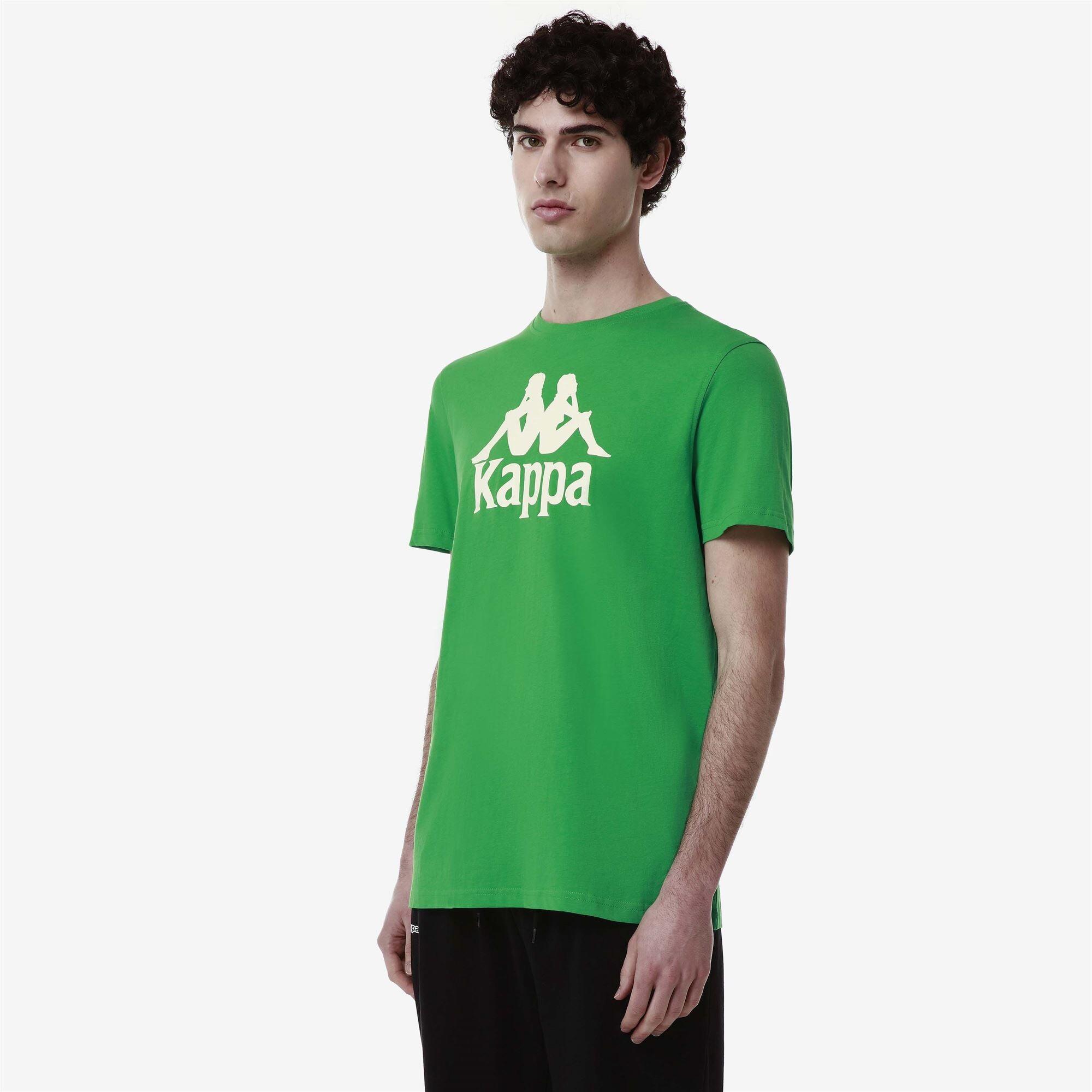 kappa t-shirt da uomo in cotone verde da cardio training 3/4