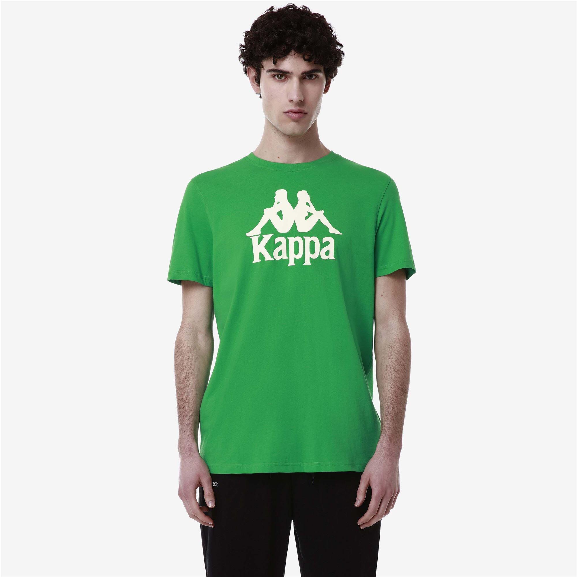 kappa t-shirt da uomo in cotone verde da cardio training 2/4