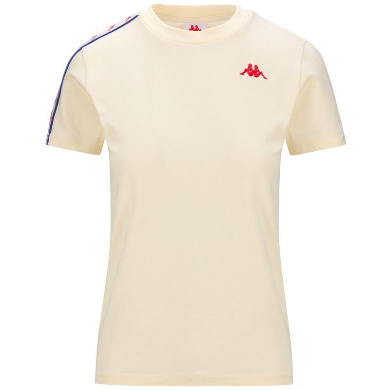 kappa t-shirt da donna in cotone bianco da fitness