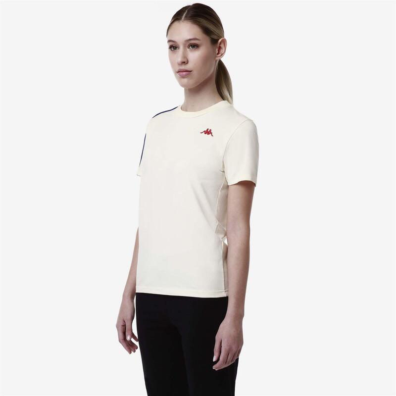 kappa t-shirt da donna in cotone bianco da fitness