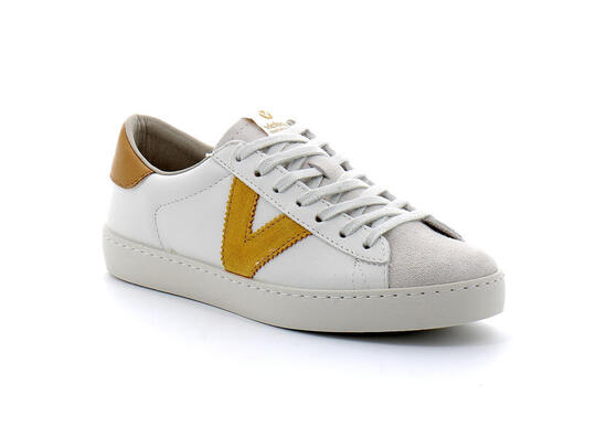 Baskets basses à lacets en cuir pour femme 1126142