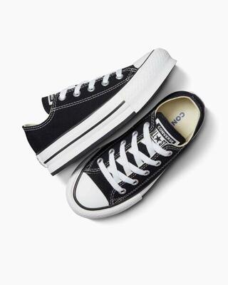 Scarpe da bambina Converse Eva platform basse nere