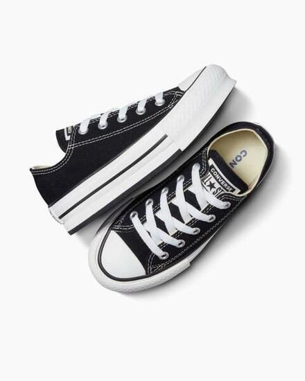 Scarpe da bambina Converse Eva platform basse nere