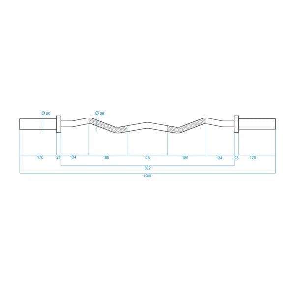 Lomená olympijská osa HMS PREMIUM GOL160 120 cm x 50 mm 6/7