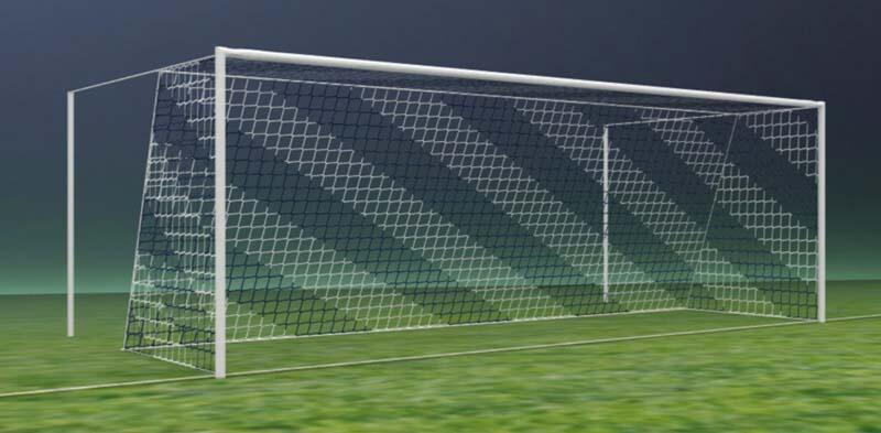 Juego 2 redes porterías fútbol 7 Profesional - 4mm malla 120mm, color: amarillo 3/3