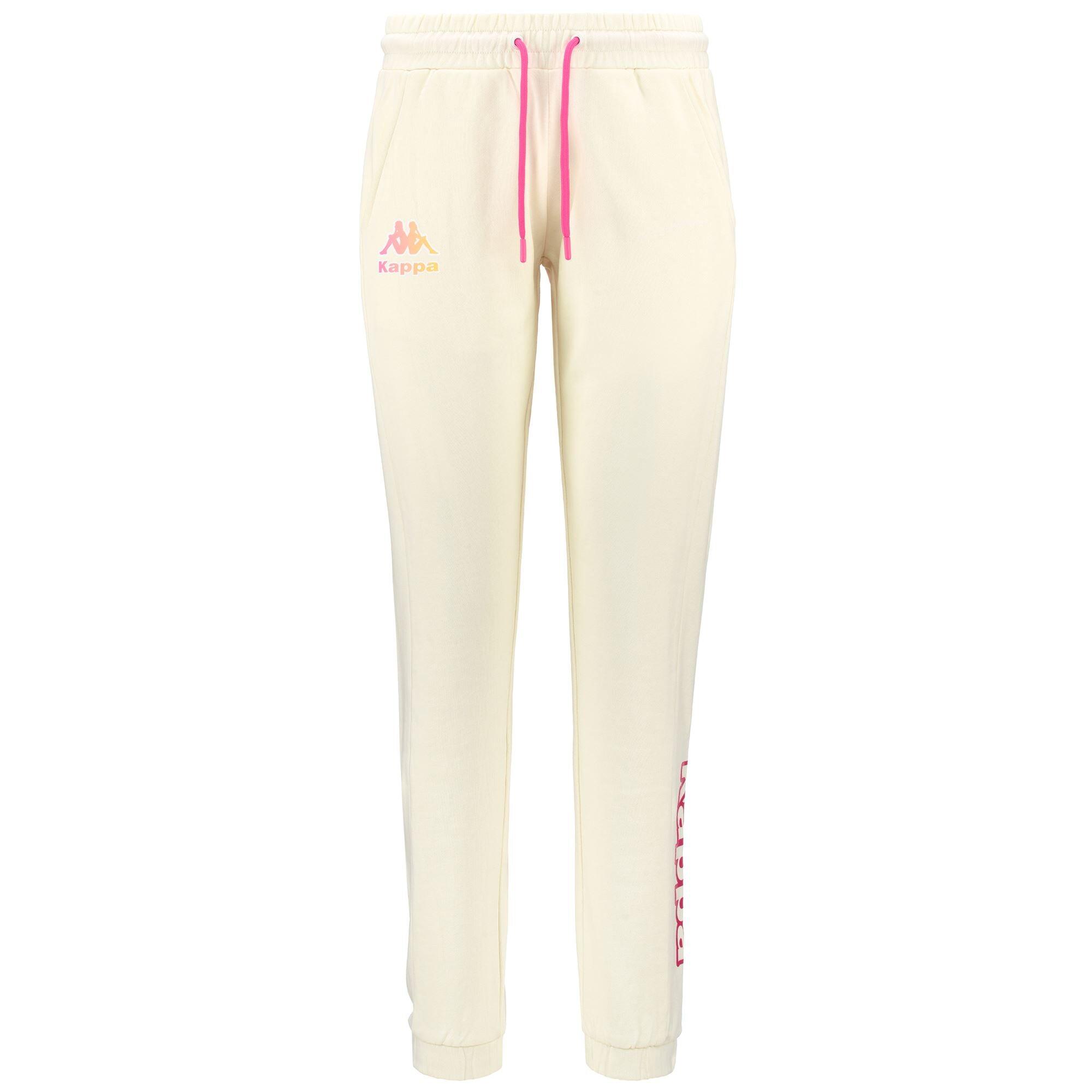 Pantaloni tuta da donna in cotone bianco da palestra 2/7