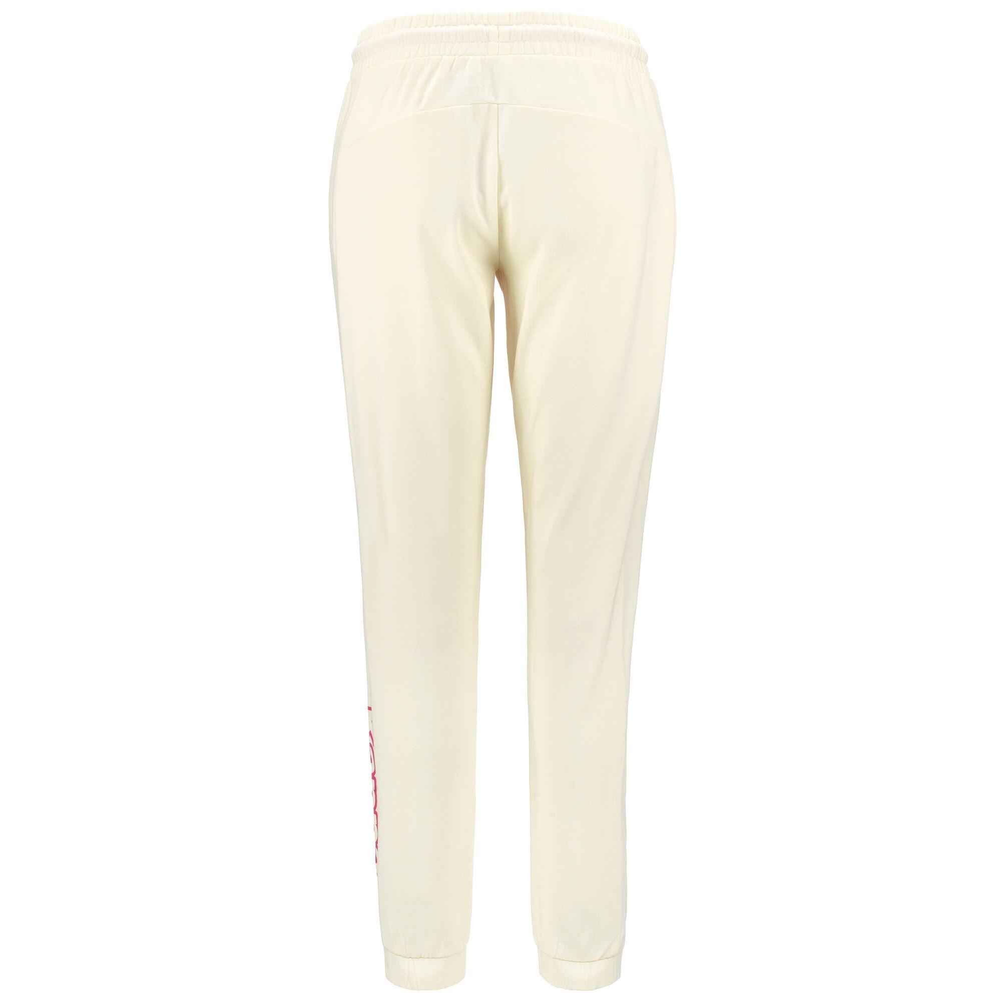Pantaloni tuta da donna in cotone bianco da palestra 4/7