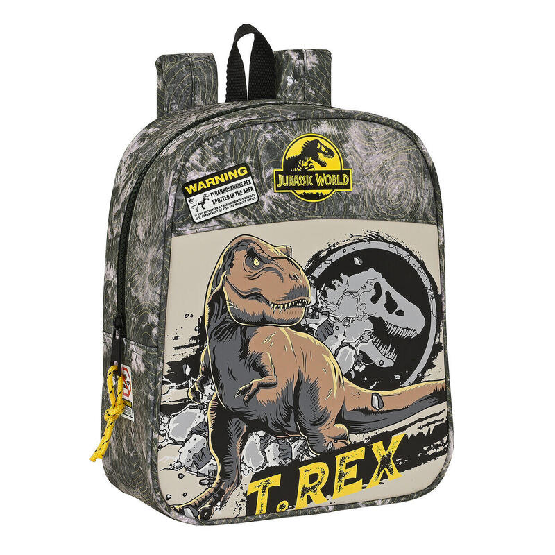 Mochila Infantil Jurassic World Warning Gris