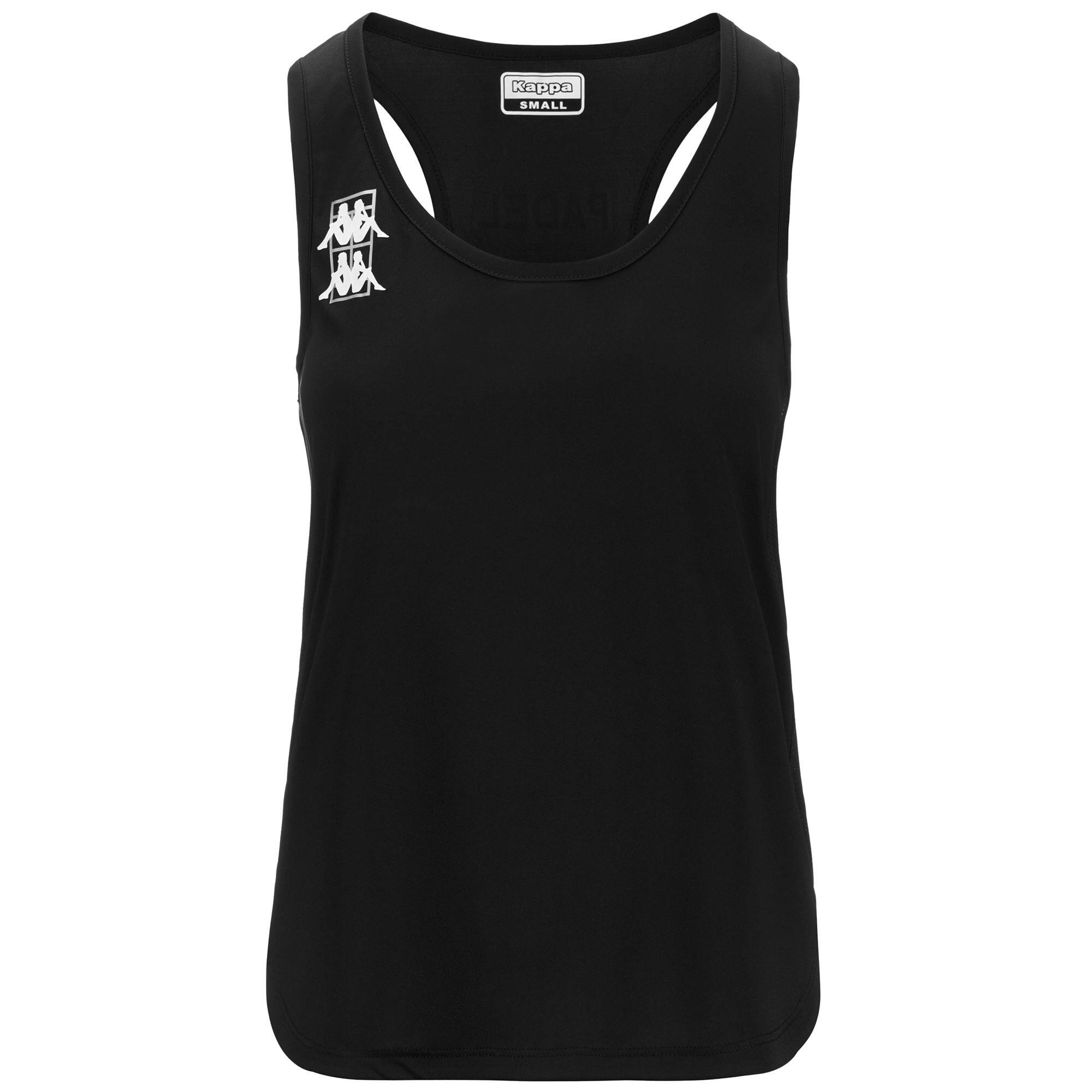 KAPPA t-shirt da donna in poliestere nero da padel