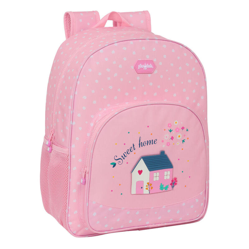 Mochila Escolar Glow Lab Sweet home Rosa