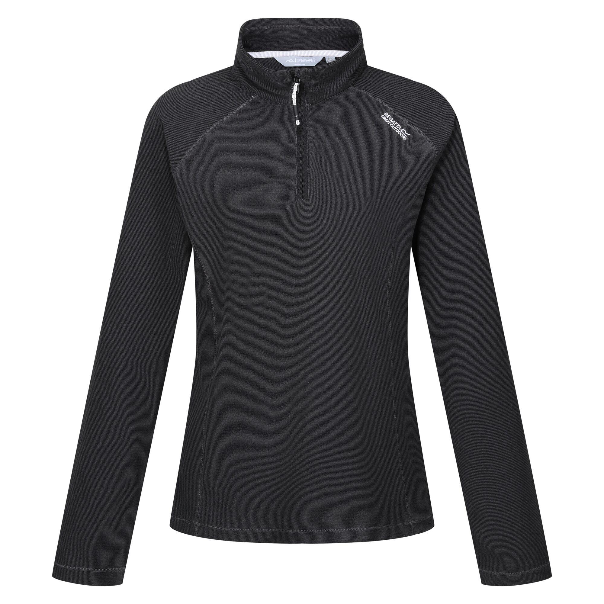 REGATTA Great Outdoors Womens/Ladies Montes Half Zip Fleece Top (Black/Seal Grey)