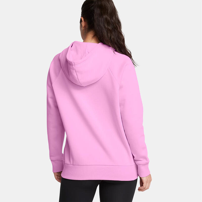 Felpa Con Cappuccio Donna Ua Rival Fleece Rosa Grande Logo Under Armour