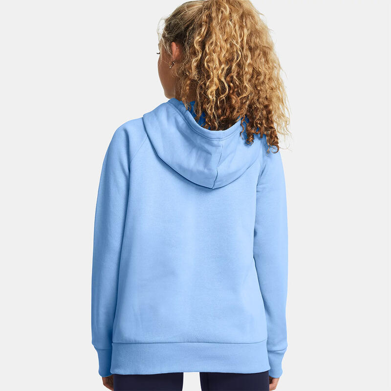 Felpa Con Cappuccio Donna Ua Rival Fleece Azzurro Cielo Grande Logo Under Armour