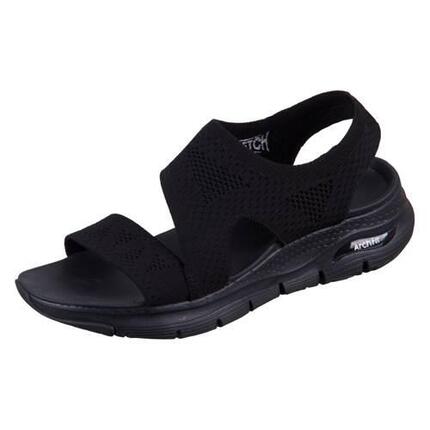 Flache Sandalen Damen Skechers Schwarz