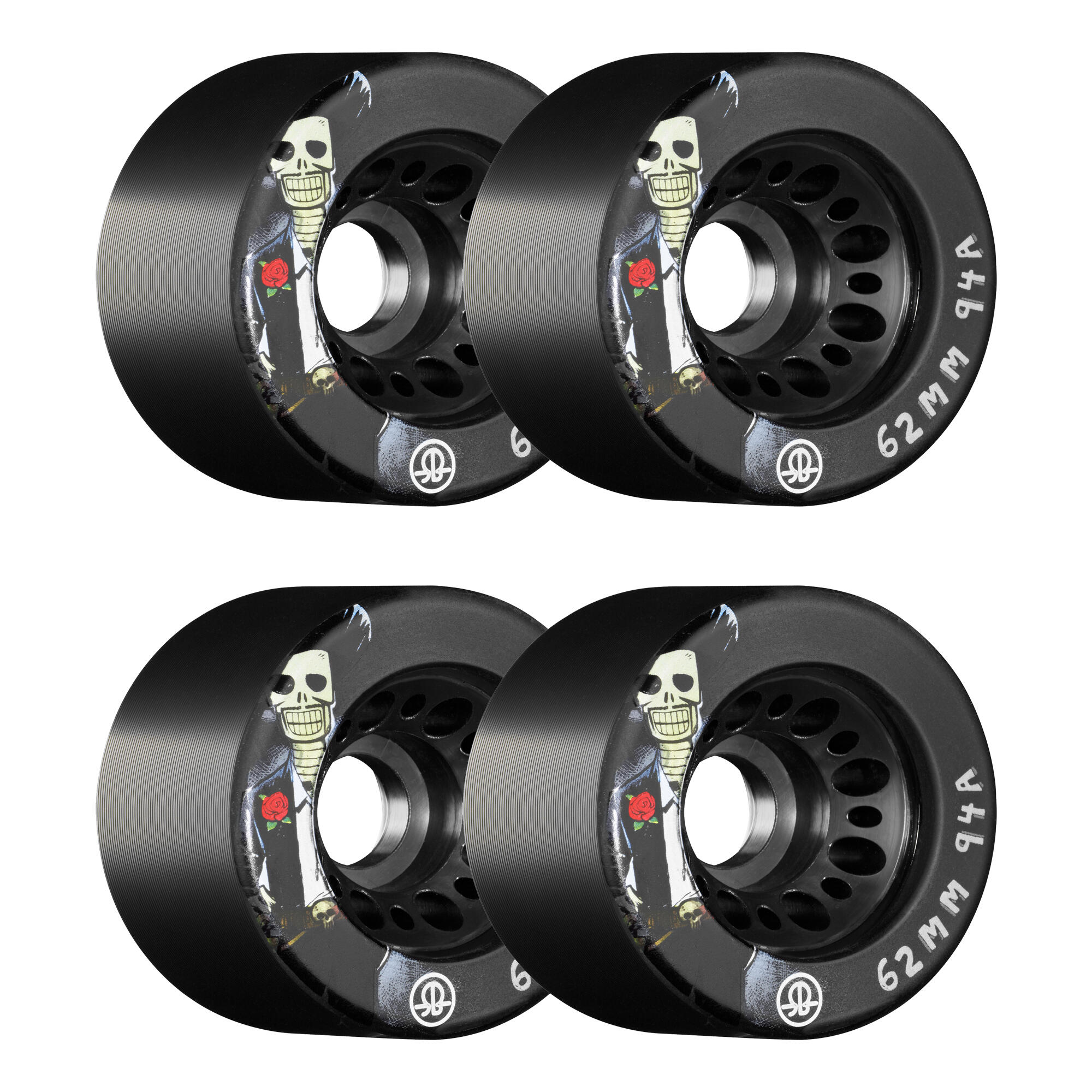 ROLLERBONE Day of the Dead SPEED Series - All Quad Roller Skate Wheels - 62mm 94a - Set 4