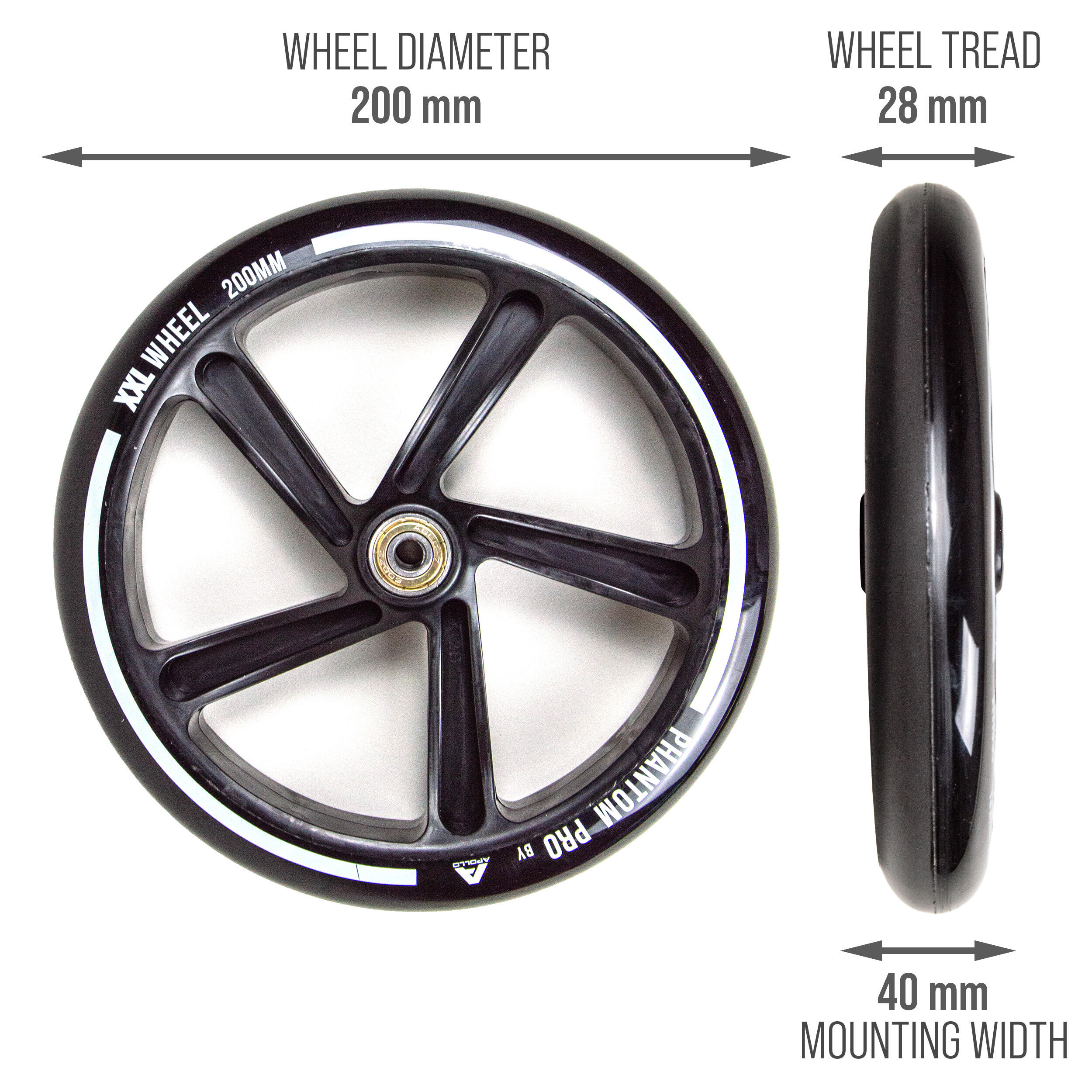 Ruedas patinete adulto city scooter 200mm ABEC 7 3/7