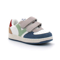 Basket à scratch pour enfant TIEMPO SCRATCH CUIR FENDU MULTICOLORE