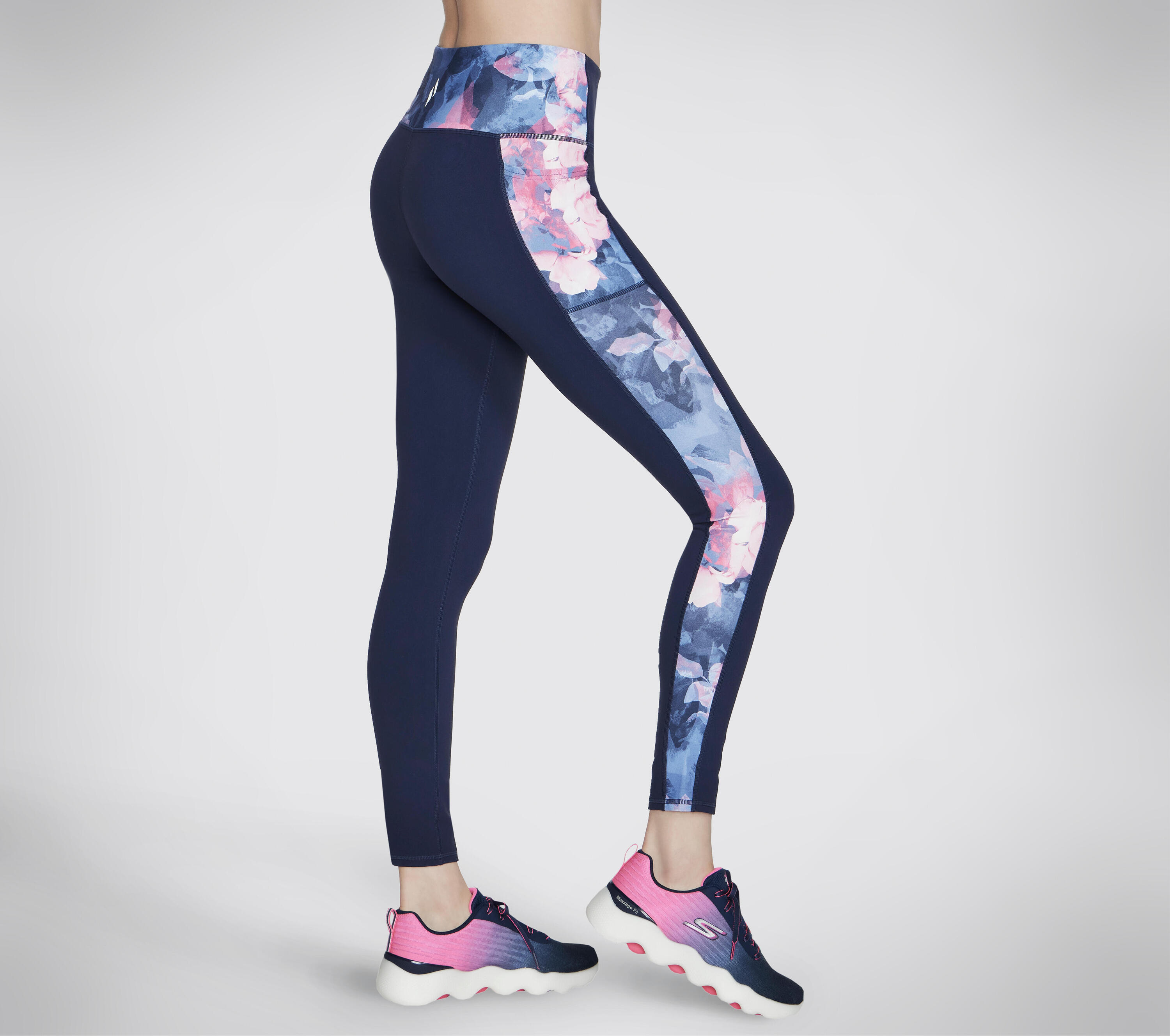 Damen SKECHERS GOWALK SUMMER ROSE HW FL LEGGING Tights lang Dunkelblau 4/4