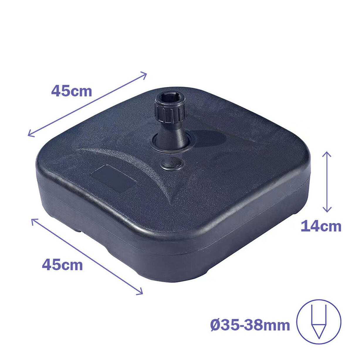 Base para Guarda-Sol Marbueno Preto 2/4