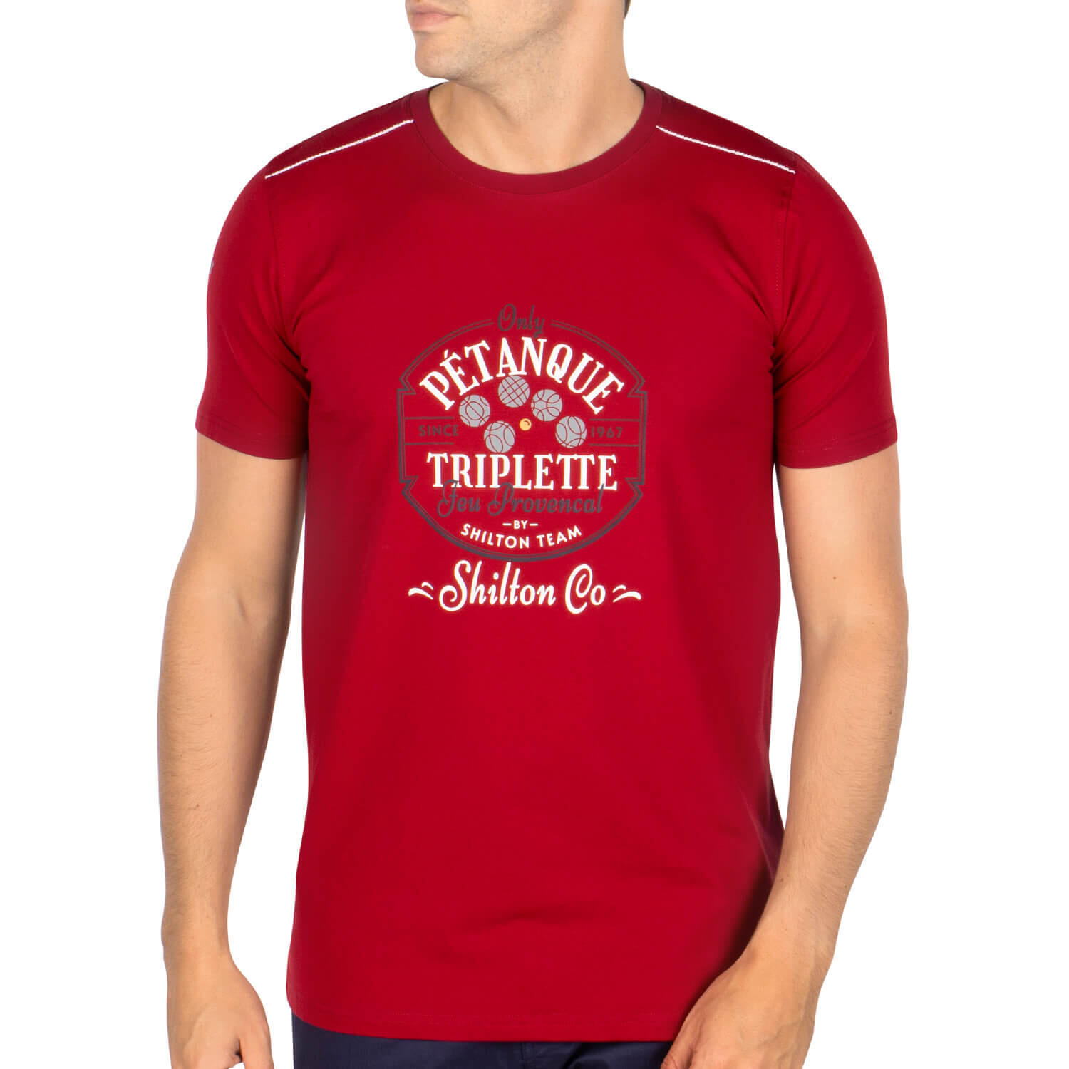 Shilton - T-shirt Petanque Homme - T-shirt Manches Courtes - Rouge - 58 4xl - Decathlon