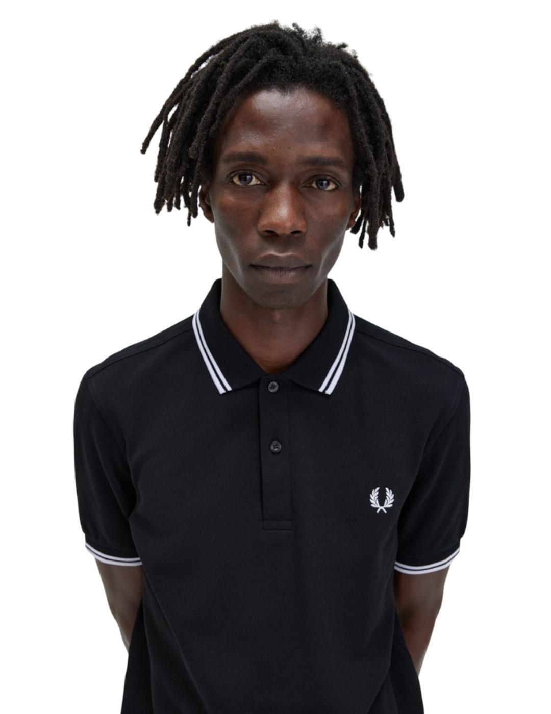 Sailing polo, shirts para Hombre Fred perry Twin tipped Negro 6/6