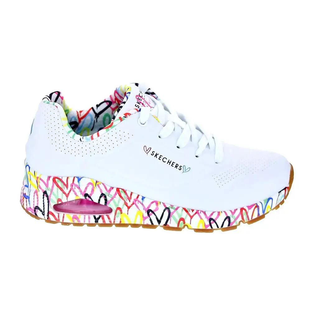 Womens/Ladies Uno Loving Love Trainers (White/Multicoloured)