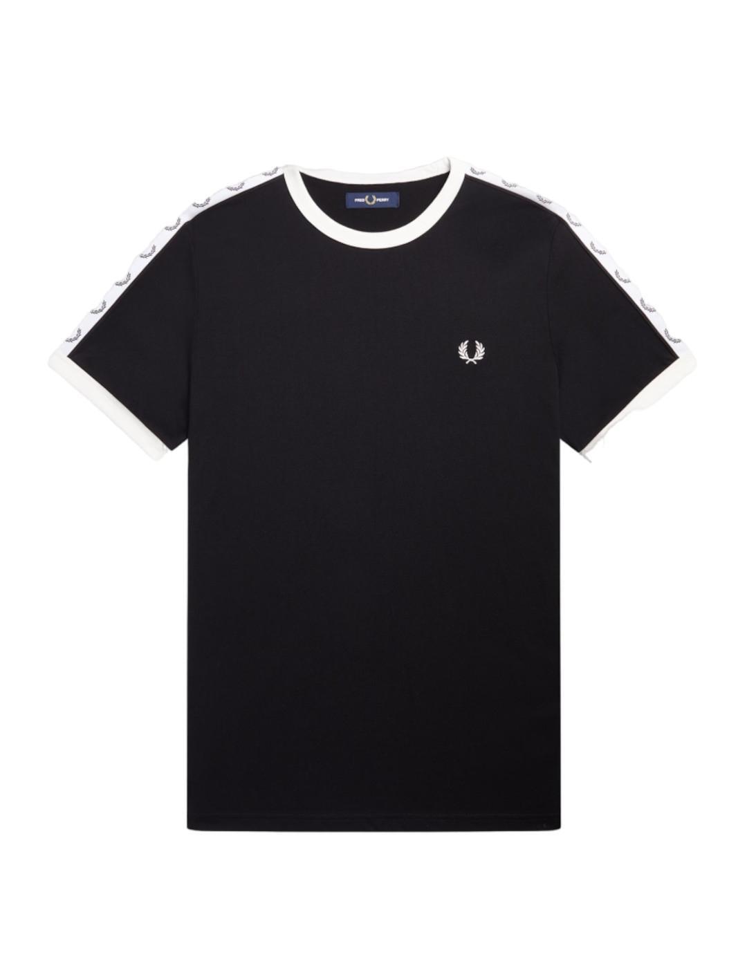 T-shirt pour homme Fred Perry Taped Noir 1/6