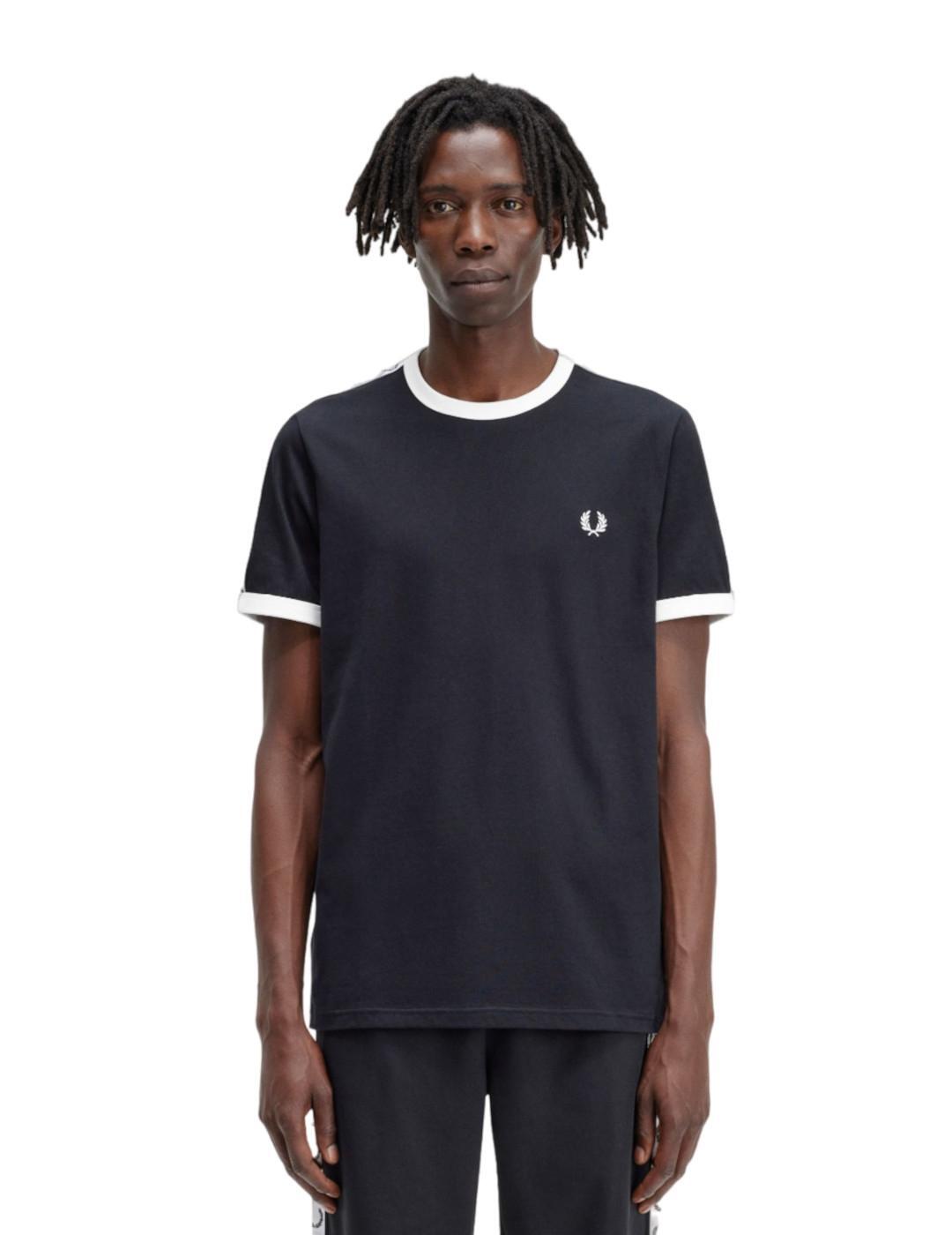 T-shirt pour homme Fred Perry Taped Noir 3/6