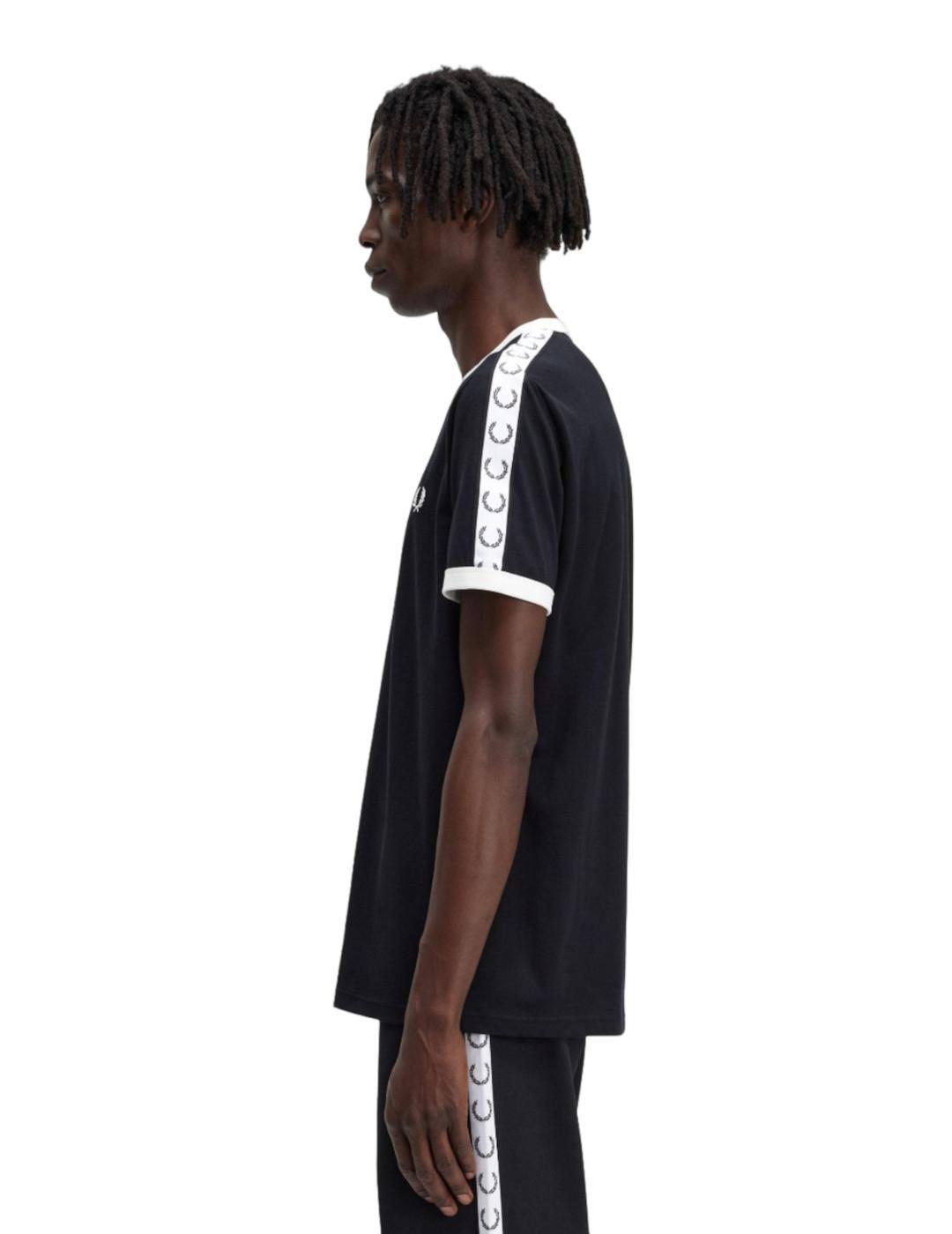 T-shirt pour homme Fred Perry Taped Noir 4/6