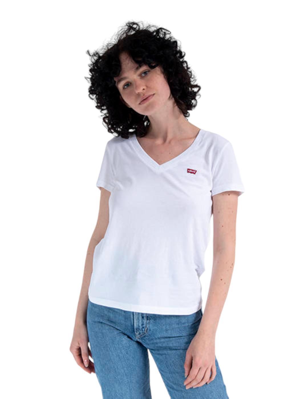 Camiseta para Mujer Levis Perfect vneck  Blanco 1/5