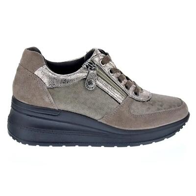 Schoenen - dames - gelakt leer - rits en veters - bruin