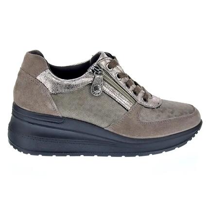 Chaussures - Femme - Cuir verni, lacets+zip - Marron