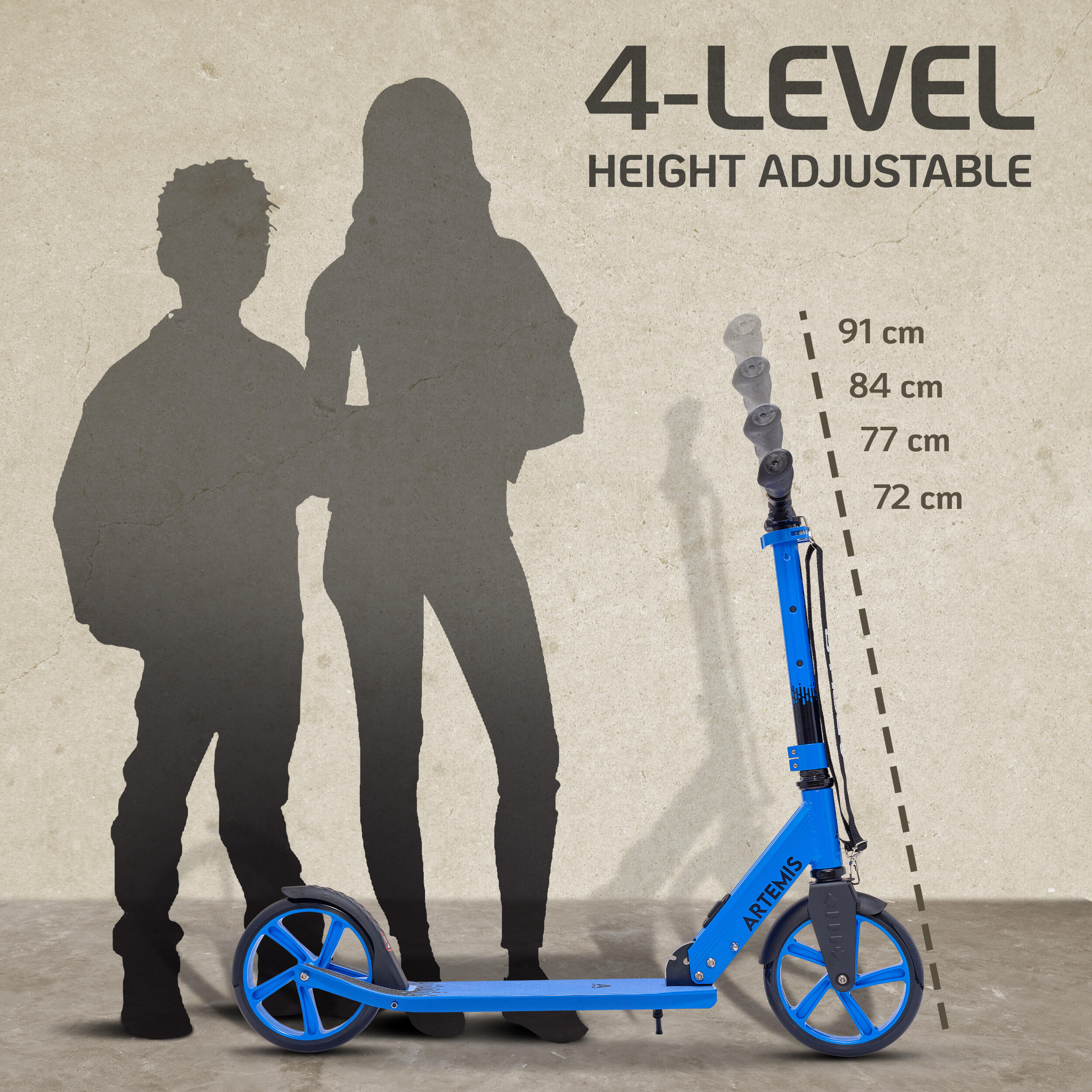 Artemis City Scooter patinete ajustable, plegable, ruedas grandes, para niños 6+ 7/7